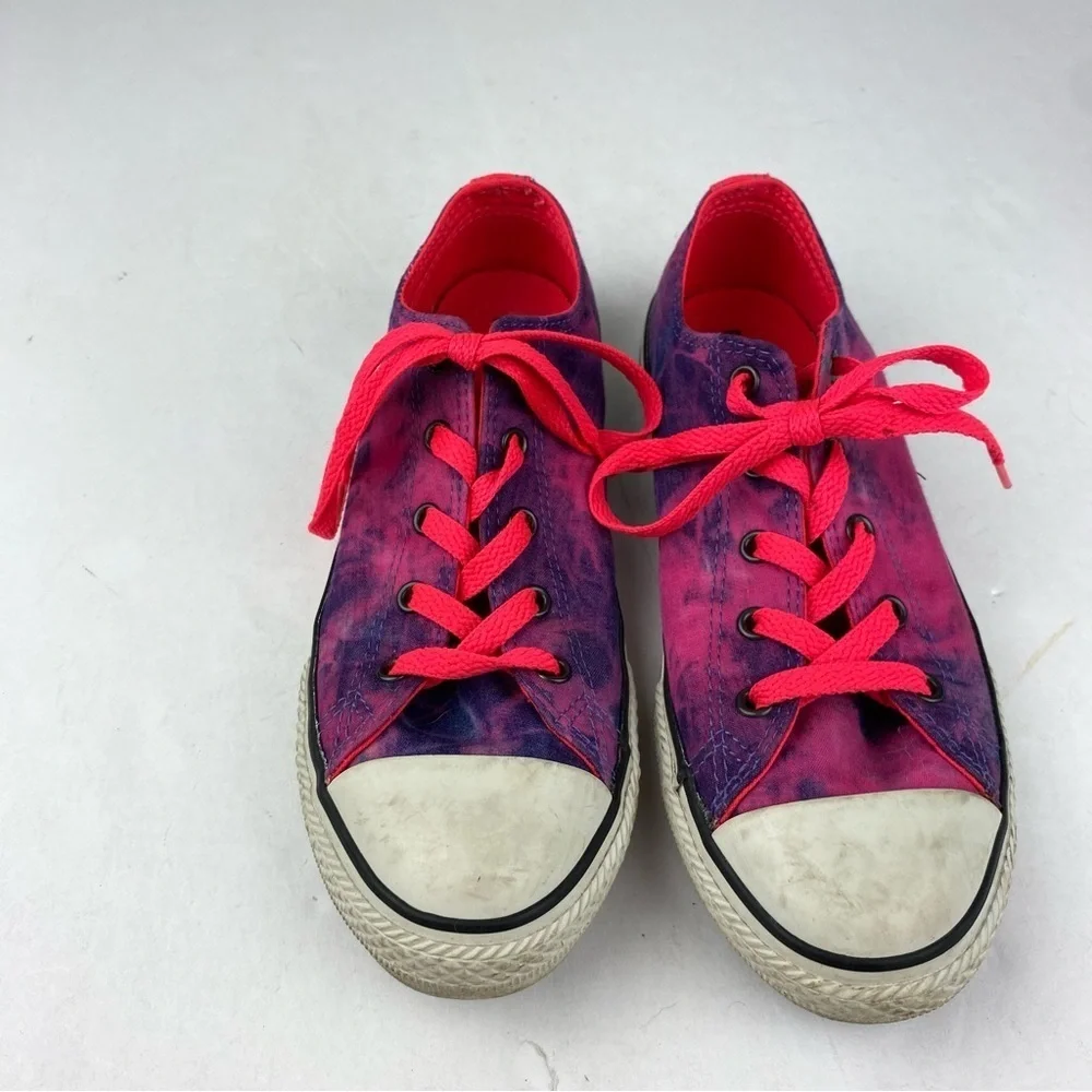Converse Junior Size 4 All Star Tie Dye Pink Purple Low Tops